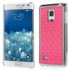 Твърд гръб / капак / с камъни за Samsung Galaxy Note Edge - розов с метален кант