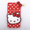 Силиконов калъф / гръб / TPU 3D за Huawei Ascend P8 Lite / Huawei P8 Lite - Hello Kitty / червен