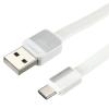 Оригинален USB кабел REMAX Platinum RC-044i 1m / USB Charging Data Cable за Apple iPhone 5 / iPhone 5S / iPhone SE / iPhone 6 / iPhone 6 Plus / iPhone 7 / iPhone 7 Plus - Бял / плосък