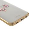 Луксозен твърд гръб X-FITTED Swarovski Diamond за Samsung Galaxy S7 Edge G935 - прозрачен със златист кант / цветна панделка