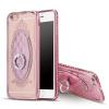 Луксозен силиконов калъф / гръб / със стойка TPU 3D SHENGO за Apple iPhone 6 / iPhone 6S - ромбове / Rose Gold кант