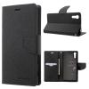 Луксозен кожен калъф Flip тефтер със стойка MERCURY Fancy Diary за Sony Xperia XZs - черен