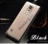 Луксозен силиконов калъф / гръб / TPU за Samsung Galaxy Note 4 N910 - прозрачен / черен кант