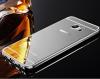 Луксозен алуминиев бъмпер с твърд гръб за Samsung Galaxy S6 Edge G925 - огледален / Silver