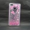Луксозен твърд гръб 3D за Huawei P9 Lite - прозрачен / розов брокат / звездички