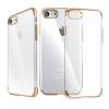 Оригинален твърд гръб Baseus Glliter Case за Apple iPhone 7 - прозрачен / златист кант