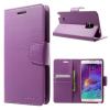 Луксозен кожен калъф Flip тефтер със стойка Mercury Goospery Sonata Diary Case за Samsung Galaxy Note 4 N910 - лилав