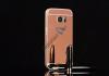 Луксозен алуминиев бъмпер с твърд гръб за Samsung Galaxy A5 2016 A510 - огледален / Rose Gold