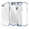 Оригинален твърд гръб Baseus Glliter Case за Apple iPhone 7 - прозрачен / син кант