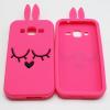 Силиконов калъф / гръб / TPU 3D за Samsung Galaxy J3 / Galaxy J3 2016 J320 - розов / Face / заешки ушички