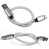 Micro USB кабел за зареждане и пренос на данни с дължина 30см за Apple iPhone 6 / iPhone 6S - сребрист