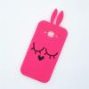 Силиконов калъф / гръб / TPU 3D за Samsung Galaxy J3 / Galaxy J3 2016 J320 - розов / Face / заешки ушички