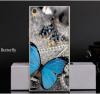 Силиконов калъф / гръб / TPU за Sony Xperia XA1 - сив / синя пеперуда