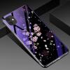 Луксозен стъклен твърд гръб със силиконов кант за Apple iPhone 11 Pro 5.8" - лилави цветя