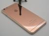 Стъклен скрийн протектор / 9H Tempered Glass Colorful Mirror Screen Protector / 2 в 1 за Apple iPhone 6 / iPhone 6S - розов / Rose Gold / лице и гръб