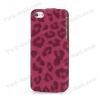 Кожен калъф Flip за Apple iPhone 5 - розов леопард