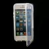 Силиконов калъф TPU Flip тефтер за Apple iPhone 5C - бял / прозрачен