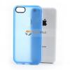 Силиконов калъф / гръб / TPU за Apple iPhone 5C - син с бял кант