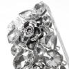 Луксозен твърд гръб / капак / 3D с камъни за Apple iPhone 5 / iPhone 5S - прозрачен / черни цветя / Camellia