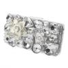 Луксозен твърд гръб / капак / 3D с камъни за Apple iPhone 5 / iPhone 5S - прозрачен / бели цветя / Camellia