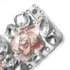 Луксозен твърд гръб / капак / 3D с камъни за Apple iPhone 5 / iPhone 5S - прозрачен / розови цветя / Camellia