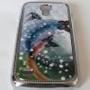 Луксозен твърд гръб / капак / с камъни за Samsung Galaxy S4 mini S IV SIV Mini i9190 i9195 i9192 - butterflies / цветен с метален кант