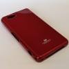 Луксозен силиконов калъф / гръб / TPU Mercury GOOSPERY Jelly Case за Sony Xperia Z1 Compact - червен с брокат