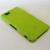 Луксозен силиконов калъф / гръб / TPU Mercury GOOSPERY Jelly Case за Sony Xperia Z1 Compact - зелен с брокат