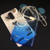 Луксозен силиконов калъф / гръб / TPU 3D за LG K4 2017 - преливащ / сребристо и синьо / брокат / миши ушички / 2в1 / кръгове 
