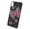 Луксозен силиконов калъф / гръб / с камъни за Apple iPhone X / iPhone XS - черен / Grand Butterfly