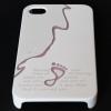 Заден предпазен твърд гръб / капак / COCOC за Apple iPhone 4 / iPhone 4S - бял / footstep