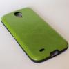 Силиконов калъф / гръб / TPU за Samsung Galaxy S4 I9500 / Samsung S4 I9505 - зелен с черен кант / имитиращ кожа
