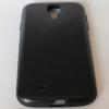 Силиконов калъф / гръб / TPU за Samsung Galaxy S4 I9500 / Samsung S4 I9505 - черен / имитиращ кожа
