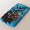 Силиконов калъф / гръб / TPU за LG Optimus L5 II E460 - син с цветя и пеперуди