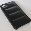 Ултра тънък предпазен твърд гръб / капак / за Apple iPhone 4 / iPhone 4S - черен / кожа