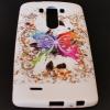 Силиконов калъф / гръб / TPU за LG G3 D850 - бял с цветна пеперуда
