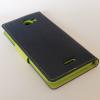 Кожен калъф Flip тефтер Mercury GOOSPERY Fancy Diary със стойка за HTC Desire 516 - синьо и зелено / със силиконов гръб