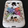 Силиконов калъф / гръб / TPU за Samsung Galaxy Core I8260 / Samsung Galaxy Core Duos I8262 - бял с цветна пеперуда