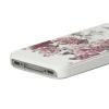 Луксозен заден капак с камъни за Apple iPhone 4 / 4S - бял с цветя
