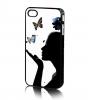 Заден предпазен твърд гръб / капак / 3D за Apple iPhone 4 / iPhone 4S - Girl / пеперуди