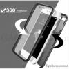 Tвърд гръб 360° със силиконова част за Samsung Galaxy S8 G950 - прозрачно и черно / черен кант / лице и гръб