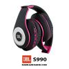 Стерео слушалки Bluetooth / Wireless Headphones / безжични слушалки JBL S990 - черно с розово