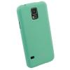 Луксозен силиконов гръб / калъф / TPU за Samsung Galaxy S5 G900 - JELLY CASE Mercury / светло зелен с брокат