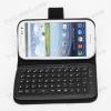 Бизнес калъф от черна кожа с Bluetooth клавиатура за Samsung I9300 Galaxy S3 SIII