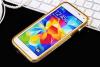 Луксозен Bumper SHENGO за Samsung G900 Galaxy S5 - златен с камъни