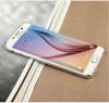 Луксозен твърд гръб / капак / BASEUS AMBILIGHT SERIES за Samsung Galaxy S6 Edge G925 - бял със сребрист кант