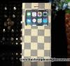  Кожен калъф Flip тефтер S-View Apple iPhone 6 / iPhone 6S - бежово каре 