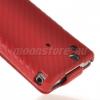 Кожен калъф Carbon Fiber за Sony Ericsson Xperia Acr / Arc S / X12 - червен