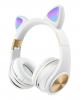 Стерео LED слушалки Bluetooth Cat Ear M1 / Wireless Headphones / безжични LED слушалки Cat Ear M1 - бели