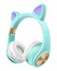 Стерео LED слушалки Bluetooth Cat Ear M1 / Wireless Headphones / безжични LED слушалки Cat Ear M1 - сини